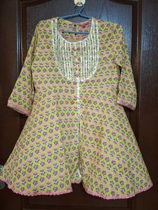 Girls Lime Green &amp; Pink Floral Sharara Se