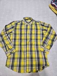 US Polo Yellow Checkered Shirt (Size L)