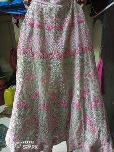 pink fully embroidery work lehenga