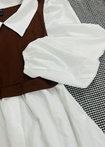 Stylish Brown &amp; White Top