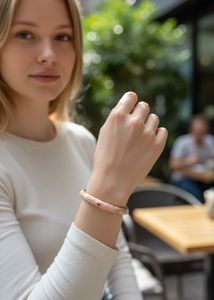 Floral Baby Pink Italian Enamel Bangle