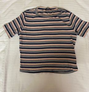 Striped Ribbed Crop Top