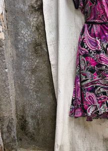 Paisley Print Wrap Dress
