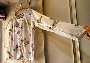 Mogra Butterfly Printed White Top