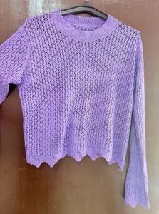 Purple Cutwork Knit top-never worn