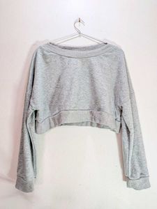 Grey Cropped Sweatshirt