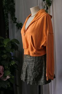 H&amp;M Light Washed Orange Cropped Hoodie
