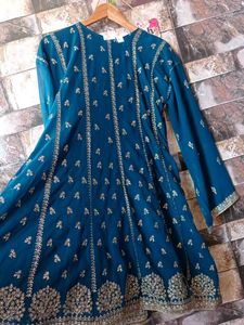 Teal Embroidered Kurta Set