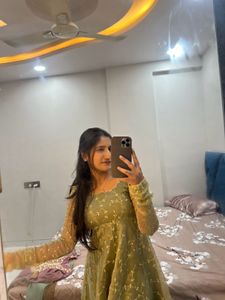 Elegant Green stitched anarkali Dress