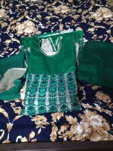 Green Embroidered Anarkali