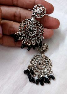Antique Premium Silver Oxidised Brass Earring