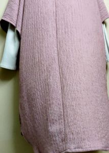 Cute Pink V-Neck Sweater Like T Shirt