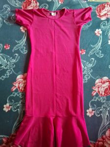 Pink Flounce Hem Dress