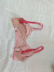 Soft Peach Cotton Bralette with Adjustable Straps