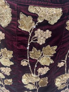 Price Drop!  Maroon Velvet Lehenga