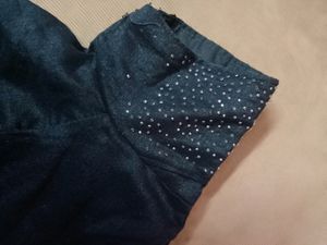 Black saree with streched blouse boat neck 🖤