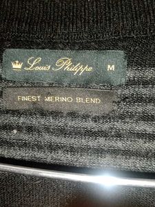 Branded Louis Philippe Striped V-Neck Sweater
