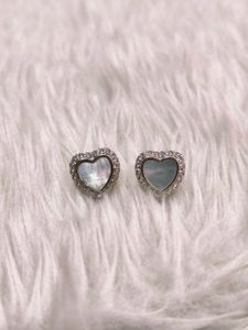 Heart Stud Earrings 925 Silver Sterling