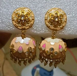 Elegant Gold Jhumka Earrings