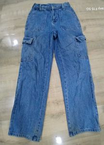 Vintage Wash Cargo Jeans