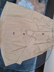 Cute Khaki Button Skirt