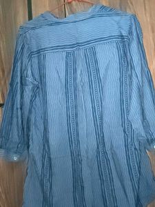 Grey Striped Tunic Top