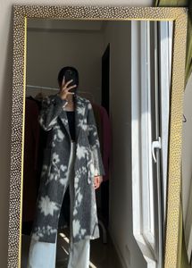 ABSTRACT Print WOOL Long COAT
