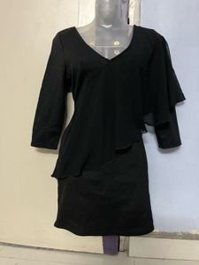 Black Asymmetrical Mini Dress