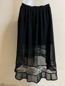 Black High-Low Lace Skirt