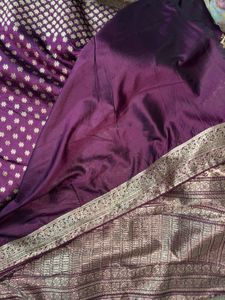 Fresh Beautiful Purple Coloured Banarasi Silk Sare