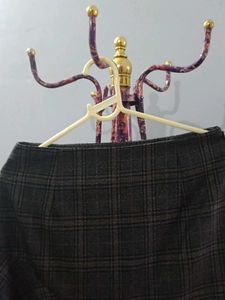 Plaid Asymmetrical Skirt