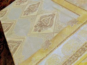Elegant Yellow &amp; Gold Saree