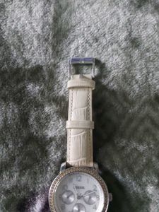 Fossil White Leather Watch