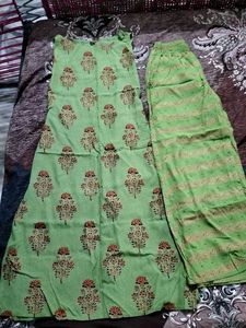 Green Printed Kurta Set