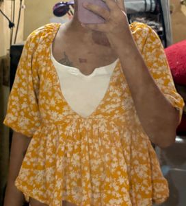 Mango Floral Print Top