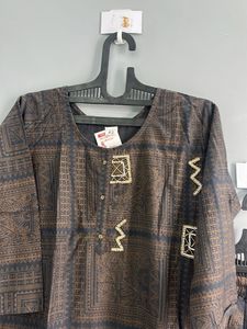 Elegant Grey Kurta Set (XL)
