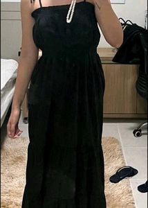 Black Summer Tie Up Dress