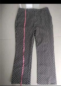 Black Printed Trouser For Womens