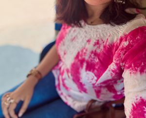 Tie-Dye Short Lucknowi Kurti