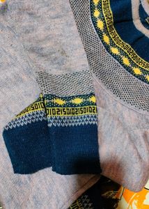 Woman Sweater In Pink-blue Combination