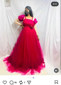 Elegant Pink Tulle Gown