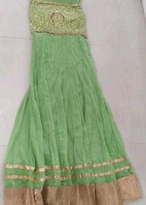 Green Embellished Ethnic Floor Length Suit