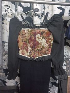 Black Corset Top Tie Up