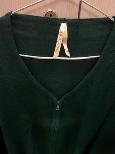 Green Zip-Up Cardigan