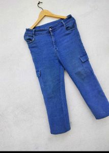 Blue Denim Cargo Pants