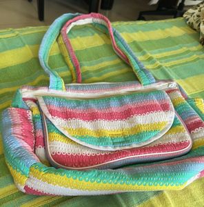 Colorful Striped Handbag