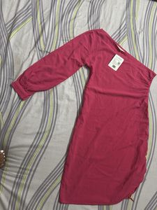 One Shoulder Pink Dress