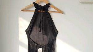 Chic Black Ruffle Detail Dress