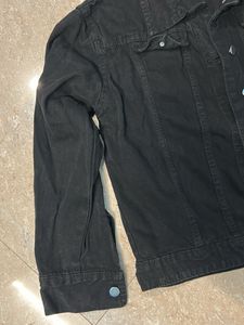 Black Denim Jacket with Accents