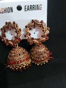 Beautiful Dark Red Jhumka